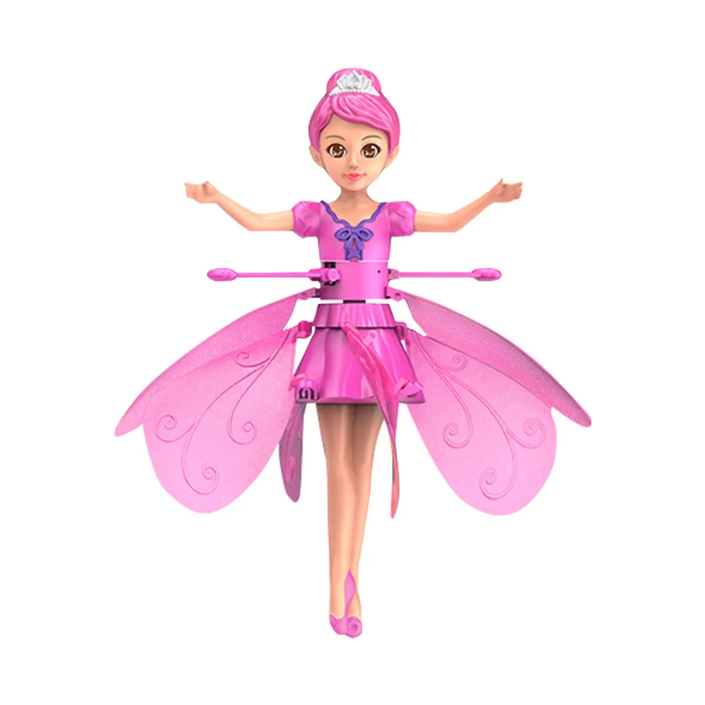 Cute luminous doll flying toy magic fairy gesture sensor rotating and dancing simulated helicopter toy Christmas toy gift 1PCS
