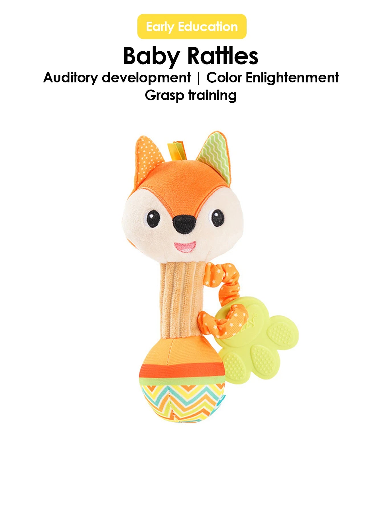 1pcs Baby Dental Gum Hand Grip Plush Doll Can Bite Practice Grasping Parent Baby Interactive Puzzle Rattle Soothing Toy