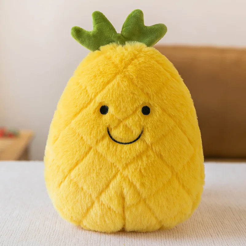 17-25CM Fruit Vegetable Plush Toy Cute Soft Watermelon Pineapple Banana Strawberry Mango Carrot Children Christmas Gift