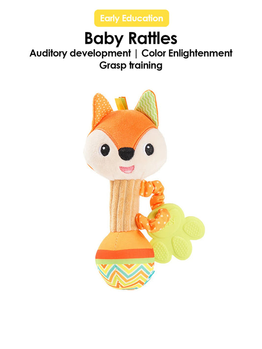 1pcs Baby Dental Gum Hand Grip Plush Doll Can Bite Practice Grasping Parent Baby Interactive Puzzle Rattle Soothing Toy
